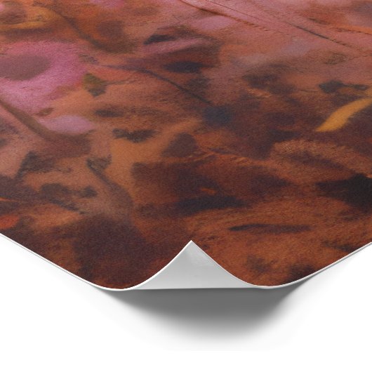 Spook in roze bloemenveld poster (Hoek)