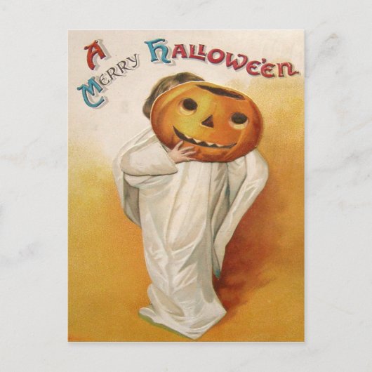 Spook Jack O Lantern Pompoen Kind Briefkaart (Voorkant)