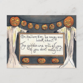 Spook Jack O Lantern Pompoen Vogelverschrikker Briefkaart