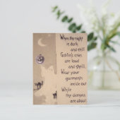 Spook Jack O Lantern Pompoen Zwarte Kat Briefkaart (Staand voorkant)