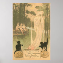 Spook Jack O Lantern Zwarte Kat Elfen Poster