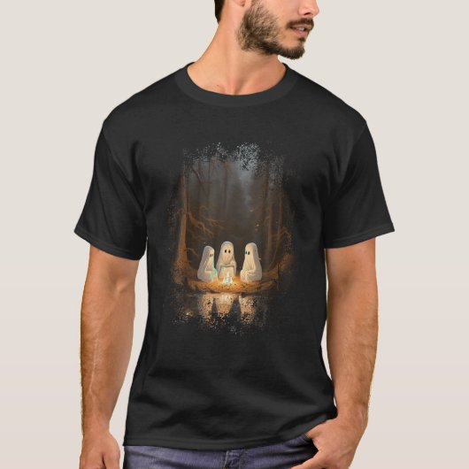 Spook Kampvuur Camping Gotisch Halloween T T-shirt (Voorkant)
