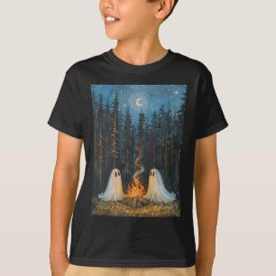 Spook Kampvuur Camping Liefhebber Bos Gotische Hal T-shirt