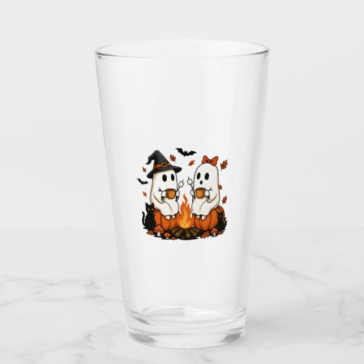 Spook Kampvuur Halloween Glas (Voorkant)