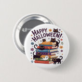 Spook Kat Lezen Boeken Lover Gifts Halloween Spoo Ronde Button 5,7 Cm (Voorkant /achterkant)