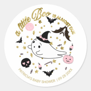 Spook Kleine Boo Halloween Meisje Baby Shower Ronde Sticker