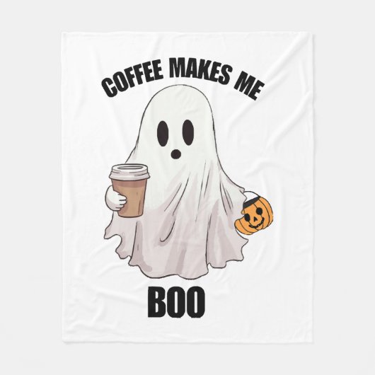 Spook Koffie Halloween Grappig Fleece Deken (Voorkant)