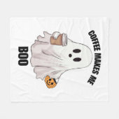 Spook Koffie Halloween Grappig Fleece Deken (Voorkant (Horizontaal))