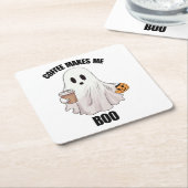 Spook Koffie Halloween Grappig  Kartonnen Onderzetters (Schuin)