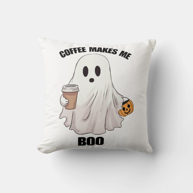 Spook Koffie Halloween Grappig  Kussen (Voorkant)