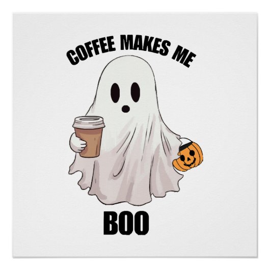 Spook Koffie Halloween Grappig  Perfect Poster (Voorkant)