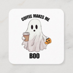 Spook Koffie Halloween Grappig  Vierkante Visitekaartje