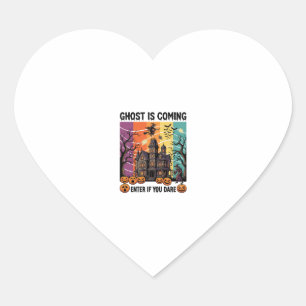 Spook komt Halloween-spookhuis Heksenpomp Hart Sticker