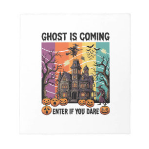 Spook komt Halloween-spookhuis Heksenpomp Notitieblok
