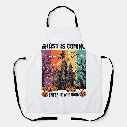Spook komt Halloween-spookhuis Heksenpomp Schort (Voorkant)