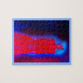 Spook lady in het rood kunst legpuzzel (Horizontaal)
