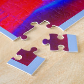 Spook lady in het rood kunst legpuzzel (Zijkant)