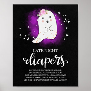 Spook Late Night Luiers Baby Shower Spel Bord Poster
