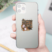 Spook leest boek Kat minnaar Halloween  Sticker (Telefoon)