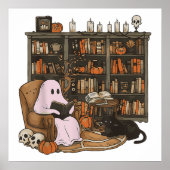 Spook leest boek Kattenliefhebber Halloween Poster (Voorkant)