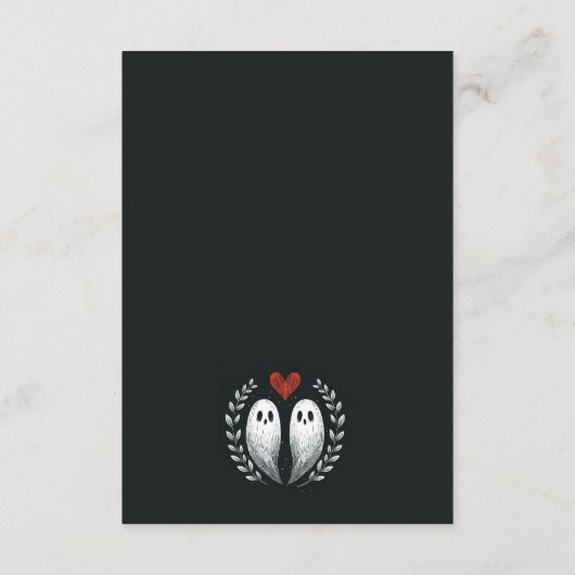 Spook Liefde Bruiloft Informatiekaartje (Achterkant)