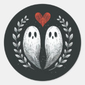 Spook Liefde Bruiloft Ronde Sticker (Voorkant)