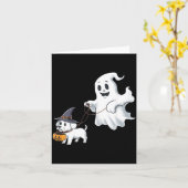 Spook Loopt De Hond Halloween Kaart (Gele Bloem)