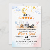 Spook, maanverlichte lucht, grillig Halloween-Baby Kaart (Voorkant)