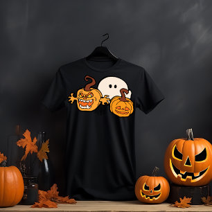 Spook met enge pompoen gezichten Halloween T-shirt