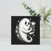 Spook met Hart Schattig Griezelige Valentijn Kaart (Staand voorkant)