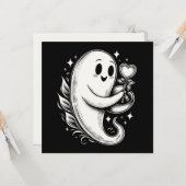 Spook met Hart Schattig Griezige Valentijn Kaart (Voorkant / Achterkant in situ)