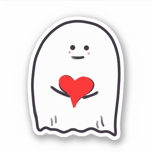 Spook met Hart Sticker (Voorkant)