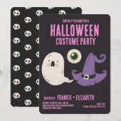 Spook Met Heks Halloween Kostuum Feest Kaart (Voorkant / Achterkant)