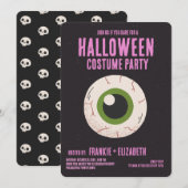 Spook Met Heks Halloween Kostuum Feest Kaart (Voorkant / Achterkant)