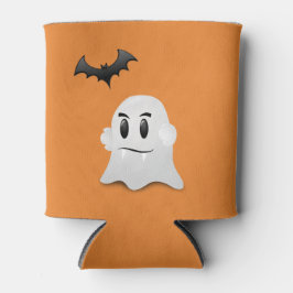 Spook met hoektanden en zwarte vleermuis blikjeskoeler