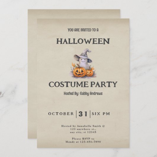 Spook met Jack-O' Lanterns  Halloween Kaart (Voorkant / Achterkant)