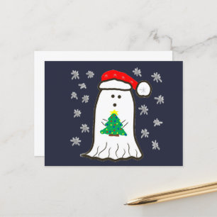 Spook met Kerstboom Briefkaart