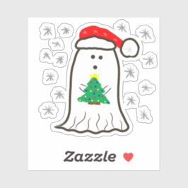 Spook met Kerstboom Sticker