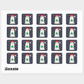 Spook met Kerstboom Vierkante Sticker (Vel)