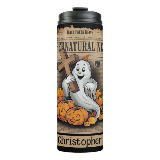 Spook met Kruis - bovennatuurlijk nieuws  papier Thermosbeker (Voorkant)