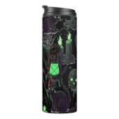 Spook met lantaarn en groene ogen thermosbeker (Geroteerd rechts)