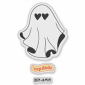 Spook met Liefde ogen 'sup dude Sticker (Voorkant)