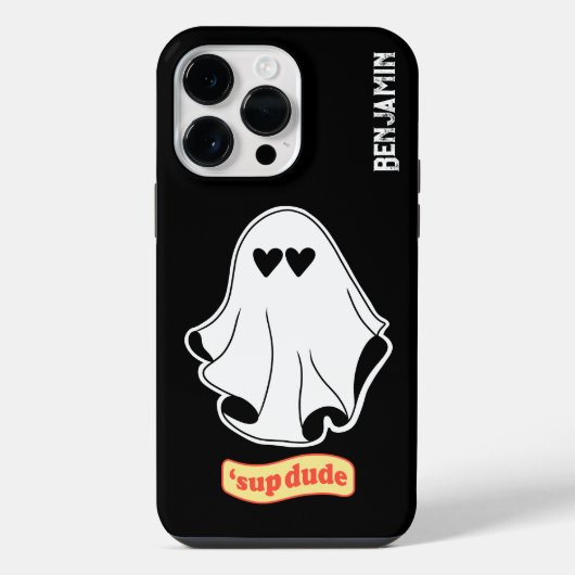 Spook met liefdesogen 'hé gast Customiseerbaar iPhone Hoesje (Achterkant)