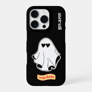 Spook met liefdesogen 'hé gast', iPhone 16 pro hoesje