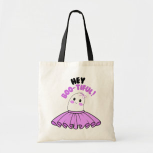 Spook met Paarse rok & Hey Boo-tiful! Halloween Tote Bag