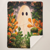 Spook met Planten Sherpa Deken (Voorkant)