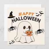 Spook met pompoen - Happy Halloween Design Save The Date (Voorkant / Achterkant)
