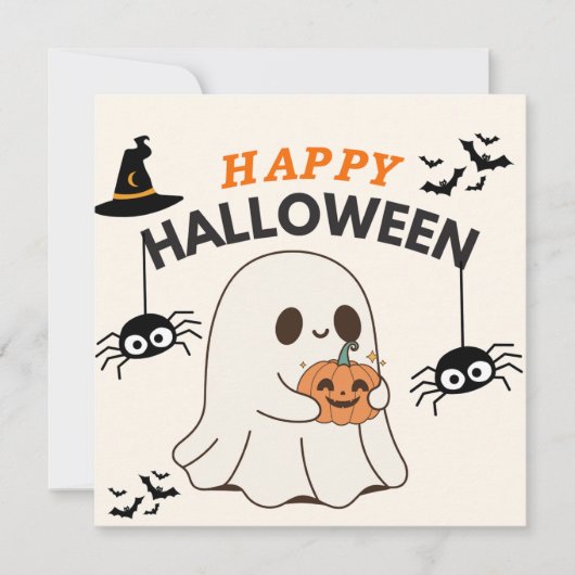 Spook met pompoen - Happy Halloween Design Save The Date (Voorkant)