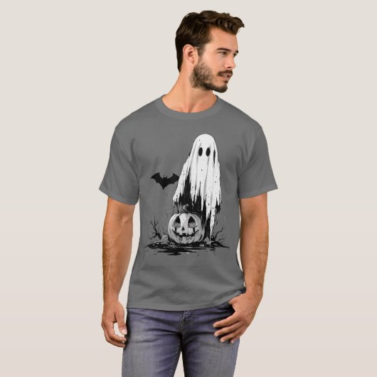 Spook met pompoen t-shirt (Voorkant volledig)