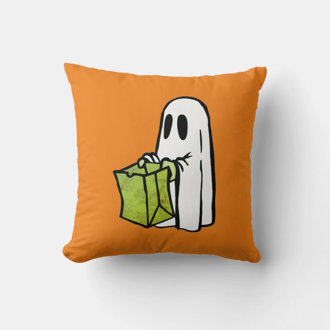Spook met Tas Trick of Behandelen Kussen (Voorkant)